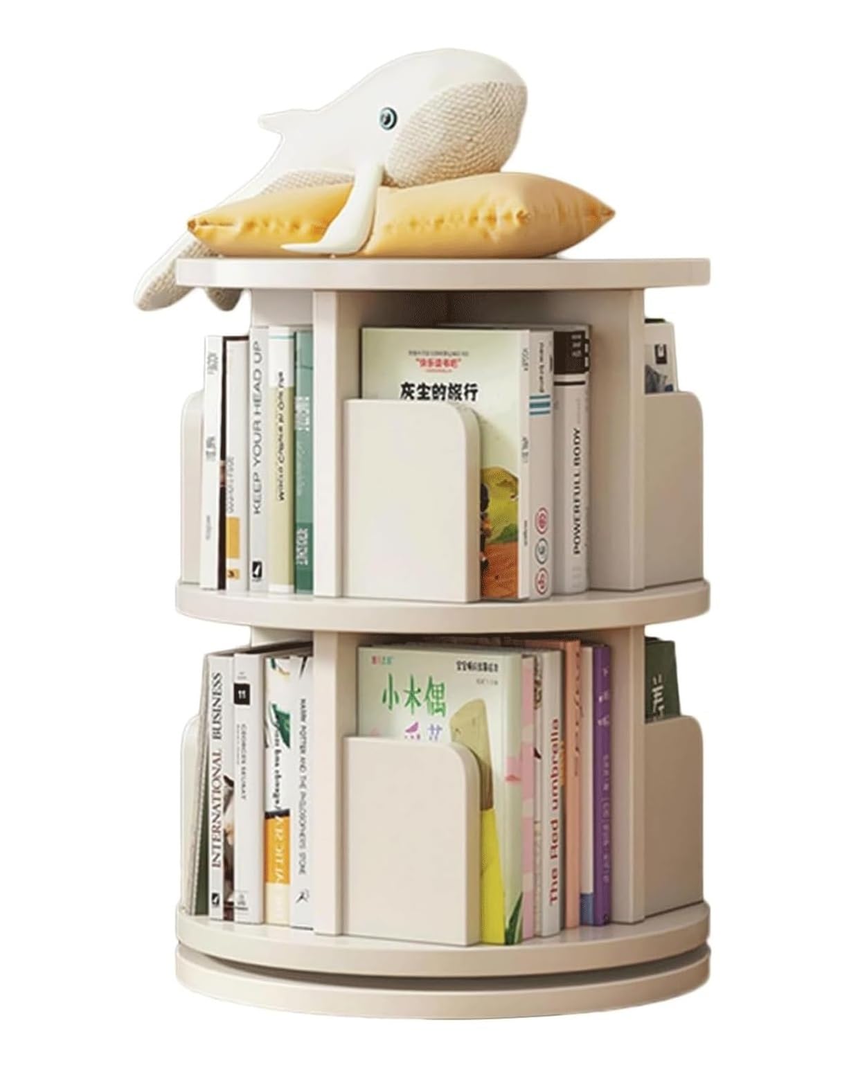 Amazon.co.jp: 本棚 本箱 回転本棚 2 段本棚床置き本棚本棚寝室